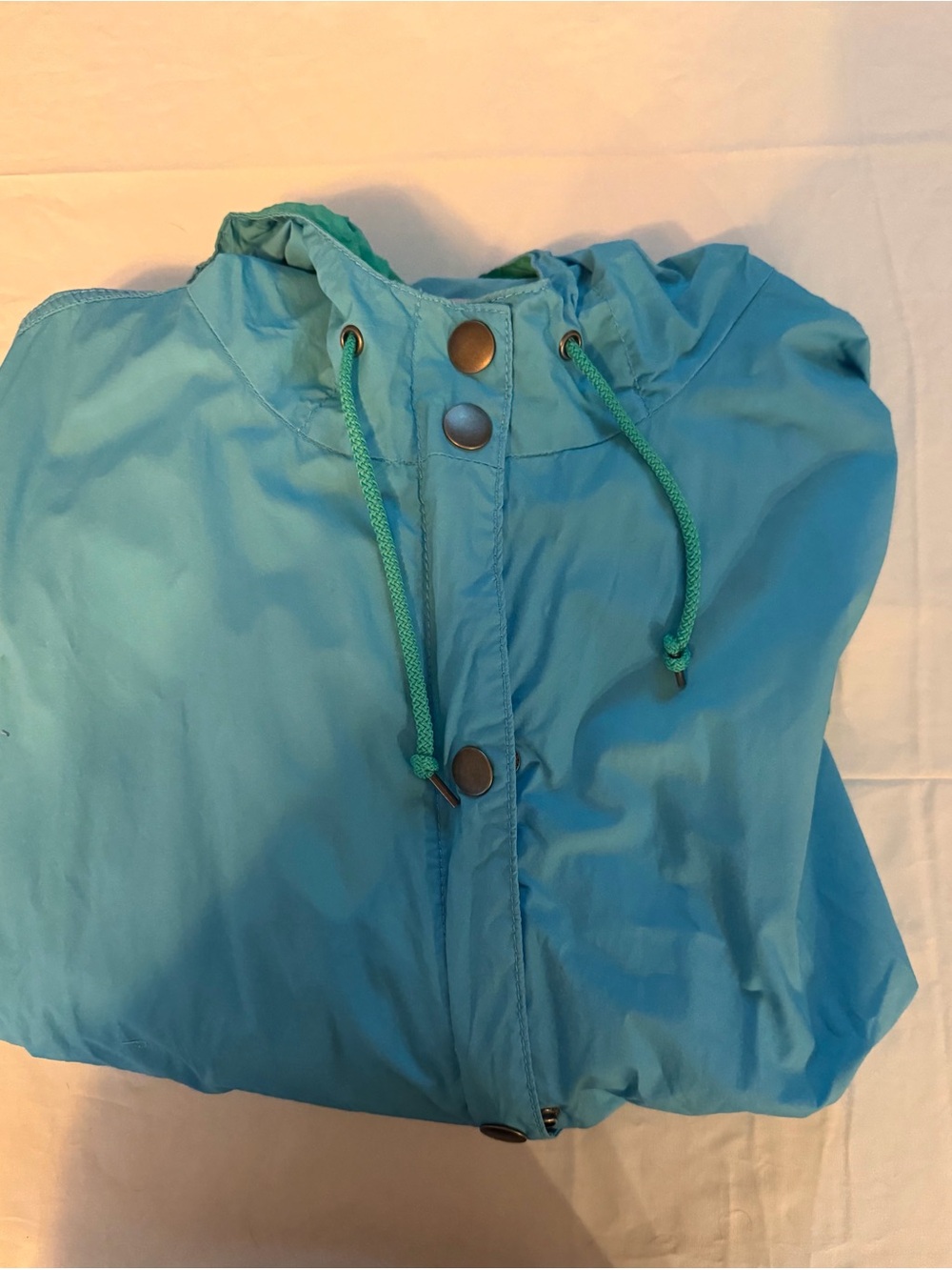J. Crew Turquoise Blue Packable Hooded Windbreaker